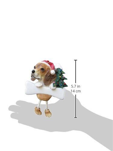 Beagle Ornament with Unique "Dangling Legs" Hand Painted and Easily Personalized