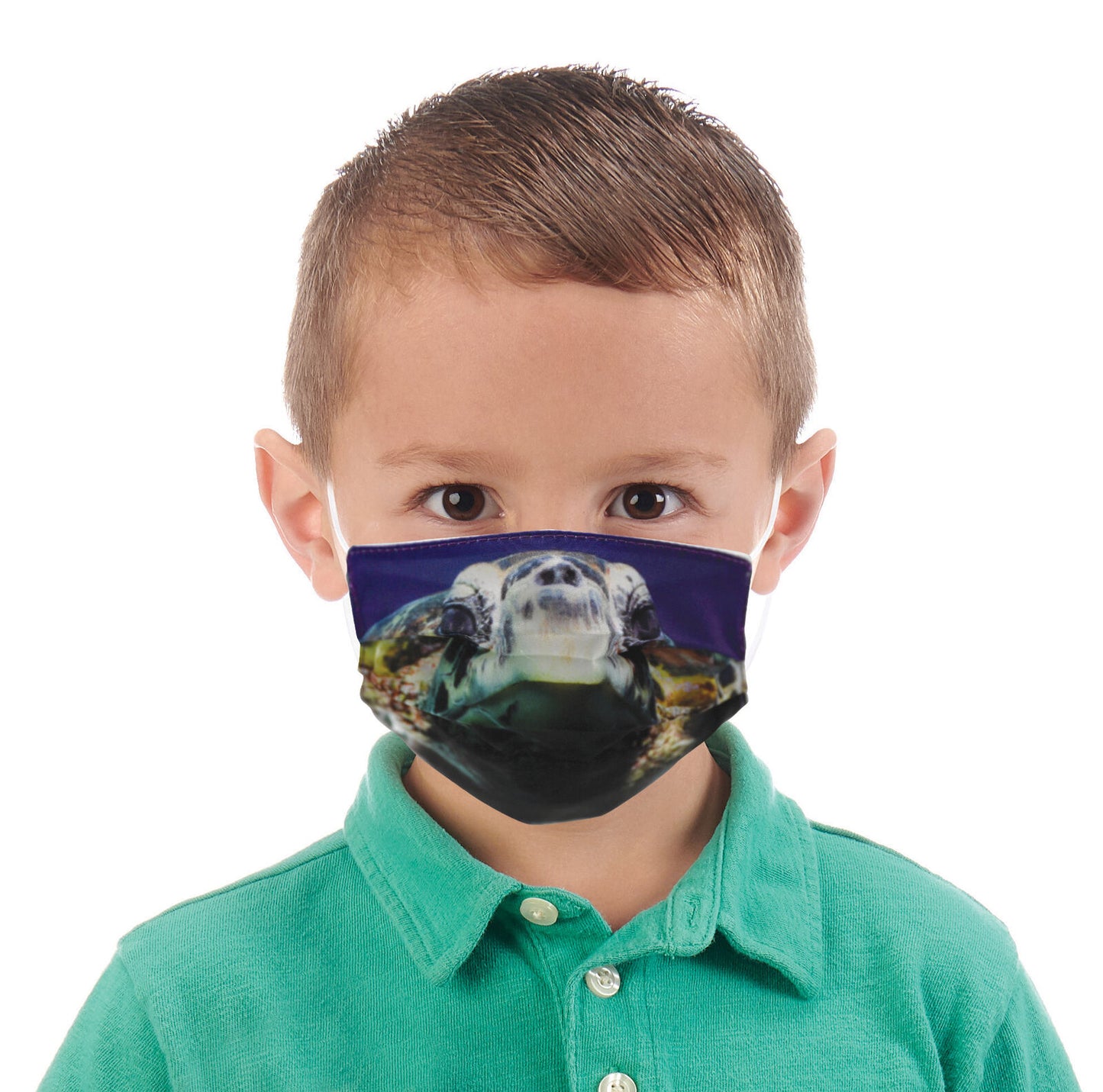 Wildlife Artists Fun Youth Animal Face Masks, Washable, Reusable - Sea Turtle