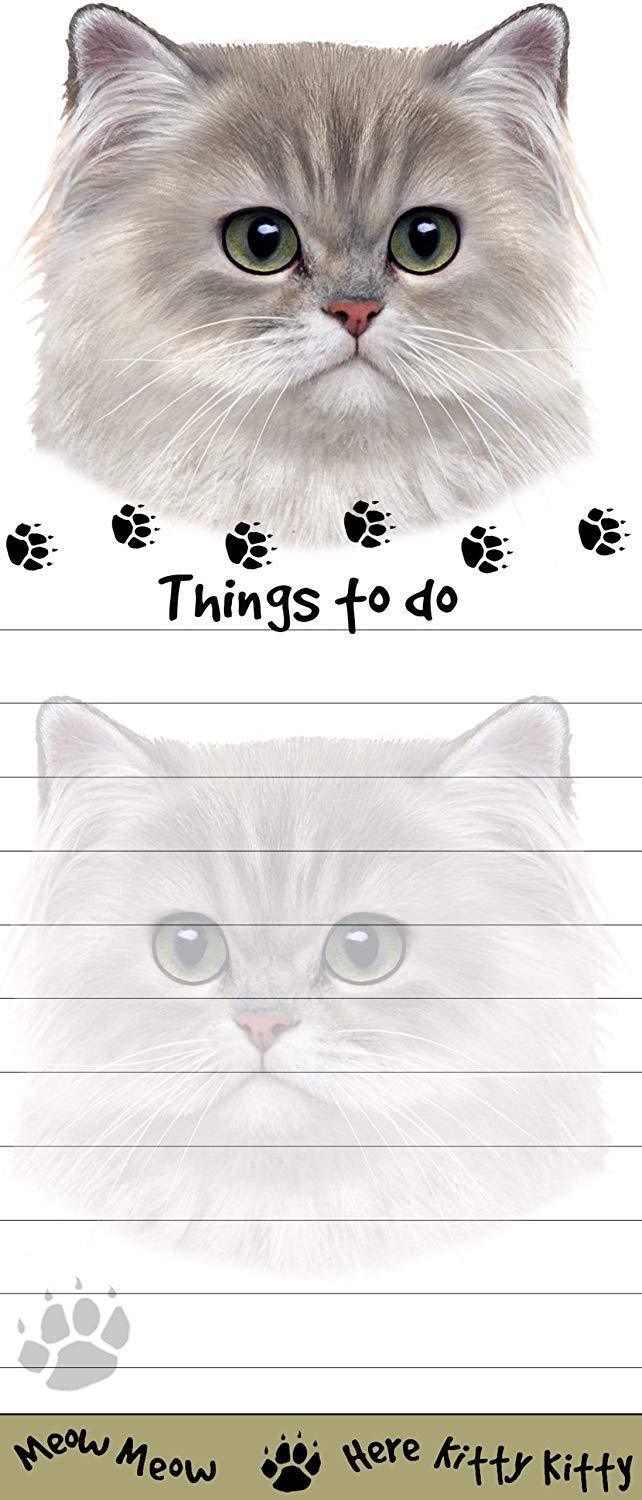 "Persian Cat Magnetic List Pads" Uniquely Shaped Sticky Notepad