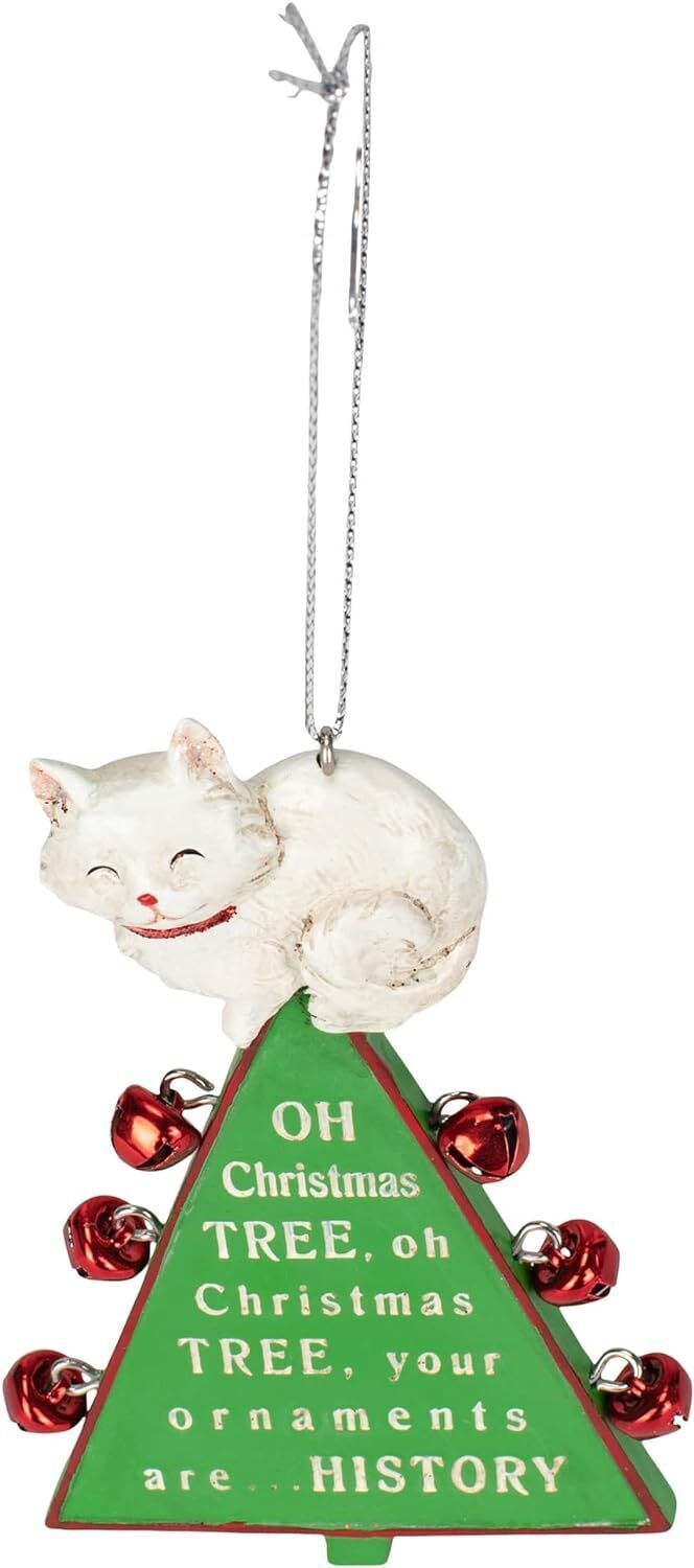 "Oh Christmas Tree" Cat Resin Christmas Ornament