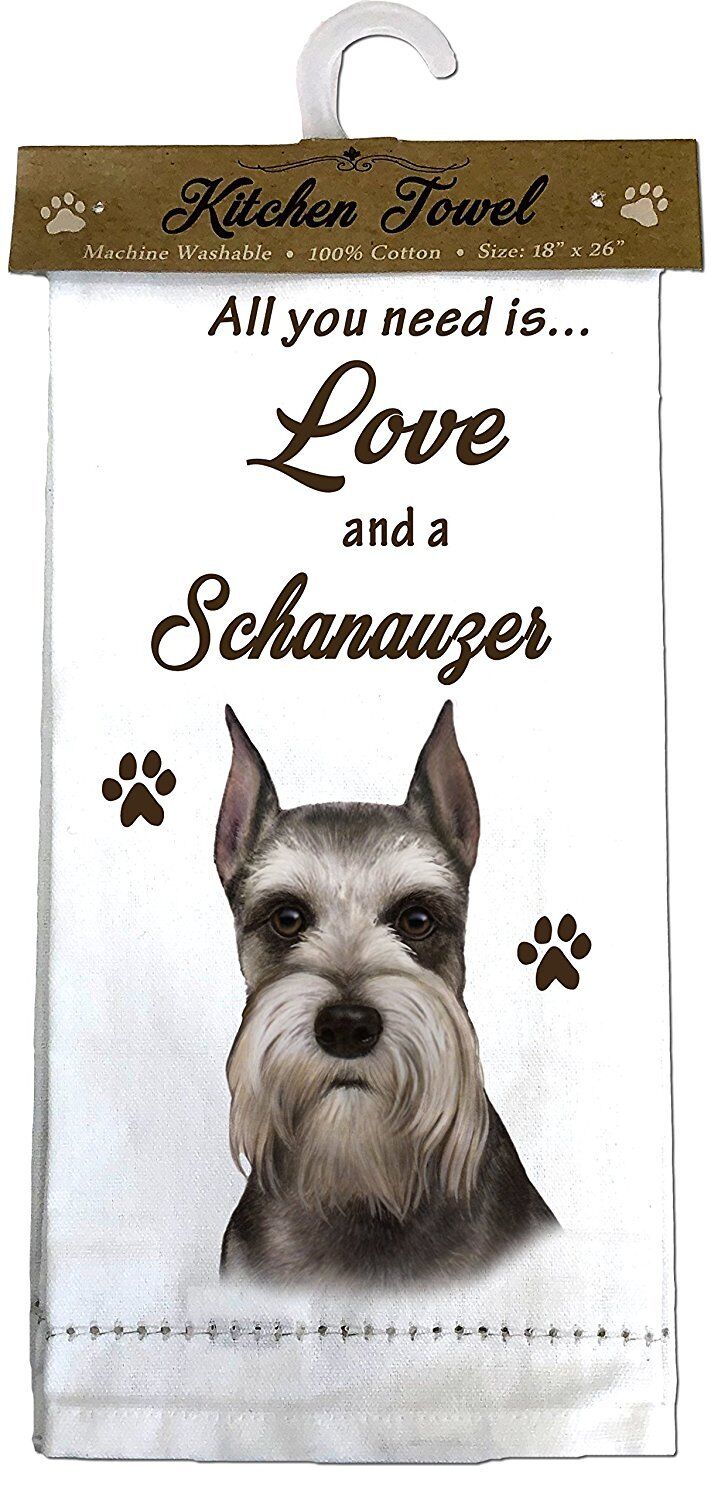 E&S Pets 700-34 Schnauzer, Cropped Kitchen Towel, Off-white