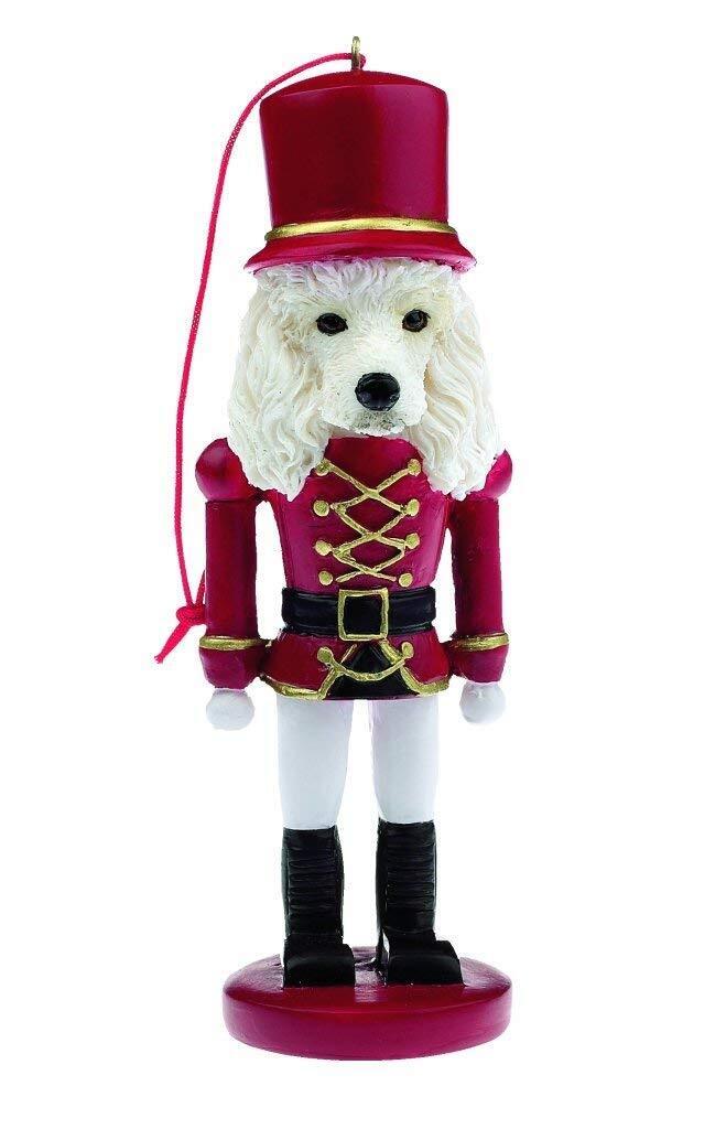 E&S Pets 35358-28 White Poodle Nutcracker Soldier Dogs Ornament