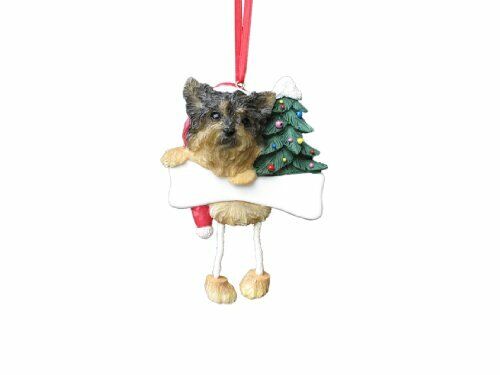 Yorkshire Terrier Puppycut Dangling/Wobbly Leg Christmas Ornament