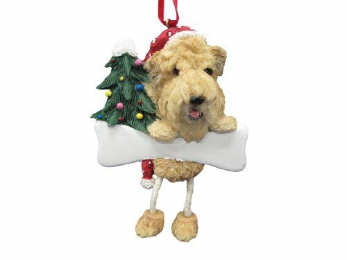 Soft Coated Wheaten Ornament "Dangling Legs" Hand Painted Easily Personalized