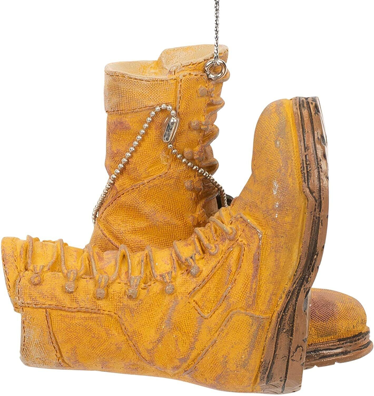 Midwest-CBK Army Boot Military Brown Resin Stone Decorative Hanging Ornament