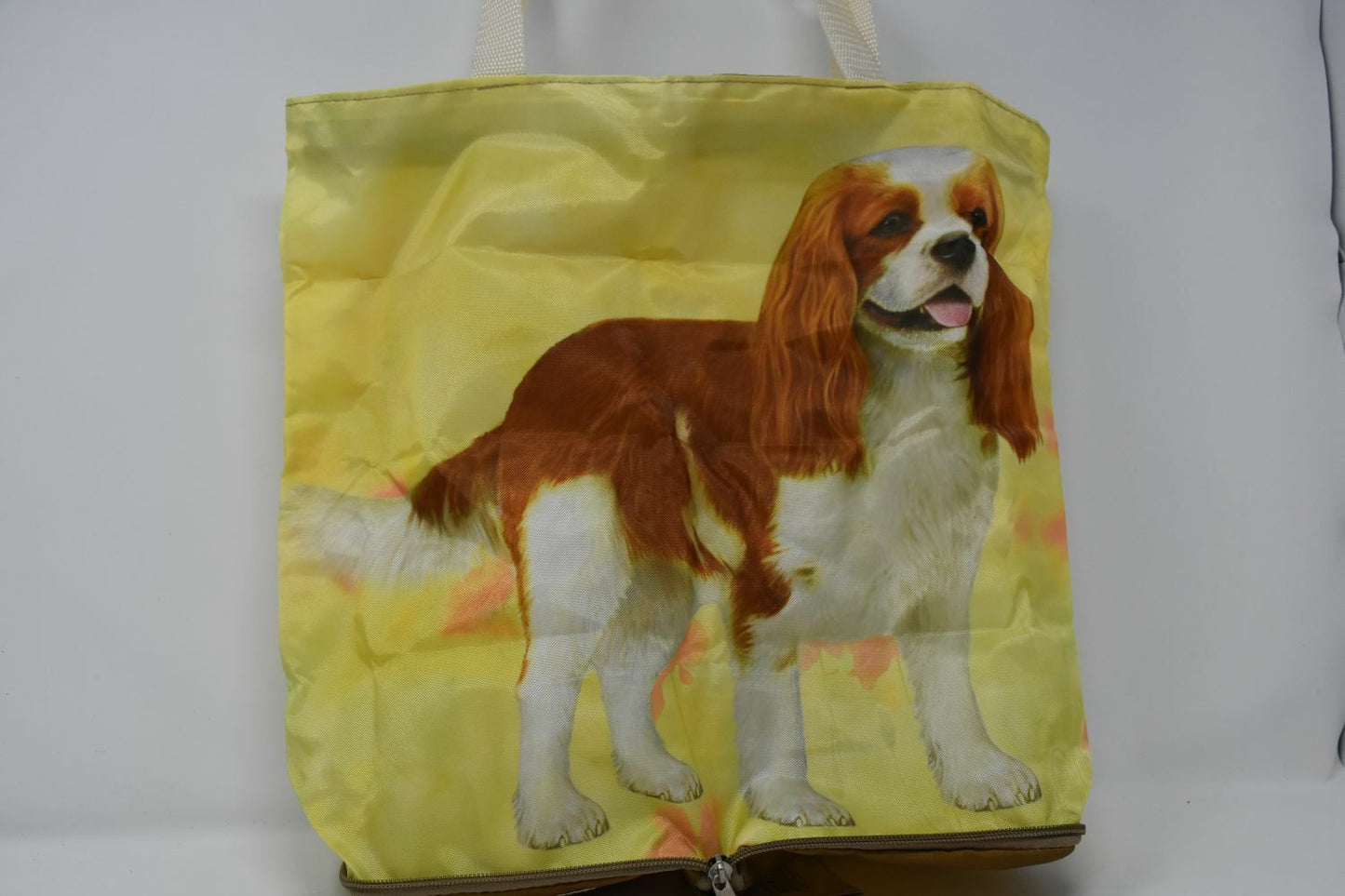 Cavalier King Charles Foldable Tote Bag - Waterproof - Zipper Market Tote