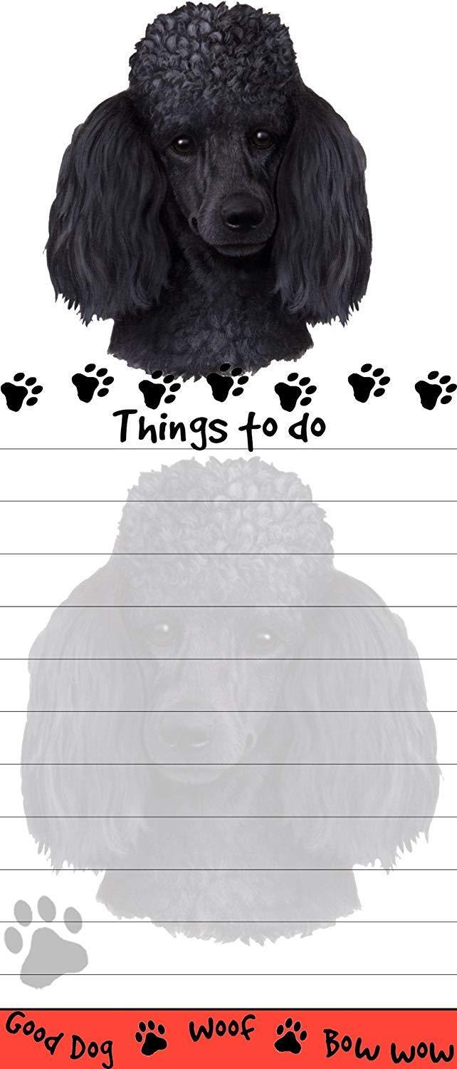 "Poodle, Black Magnetic List Pads" Uniquely Shaped Sticky Notepad