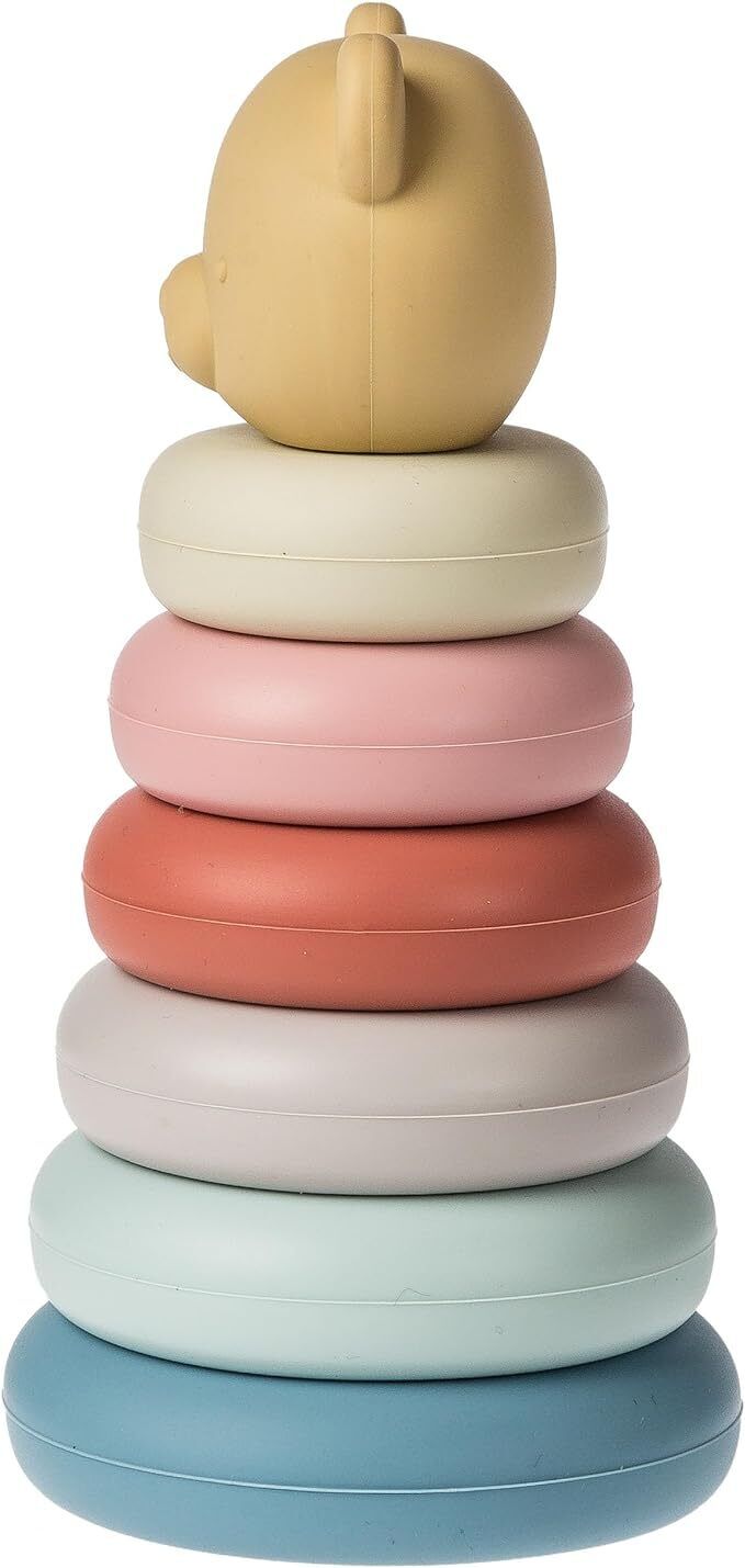 Mary Meyer Baby Toddler Simply Silicone Stacking Rings for 6+ Months, 6", Teddy