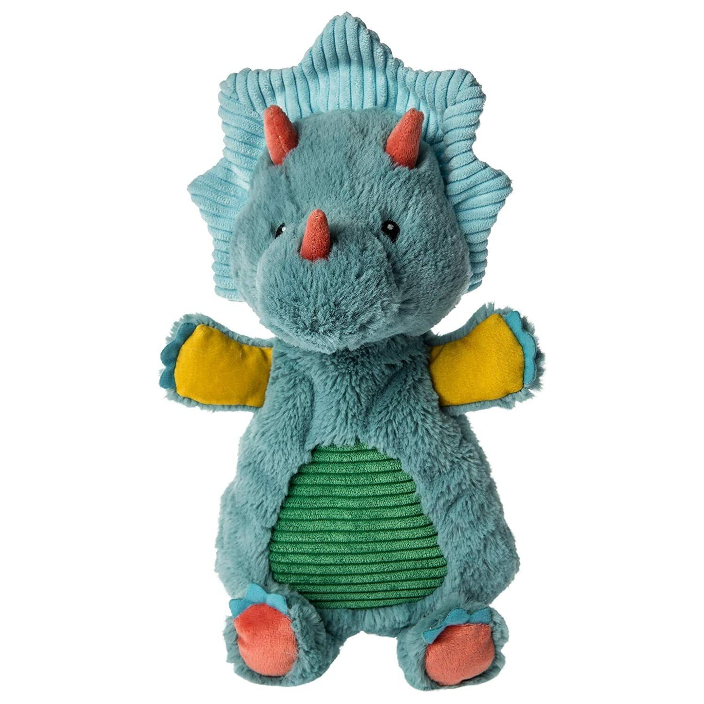 Mary Meyer Pebblesaurus Lovey Soft Toy, 13-Inches, Blue Triceratops Dinosaur