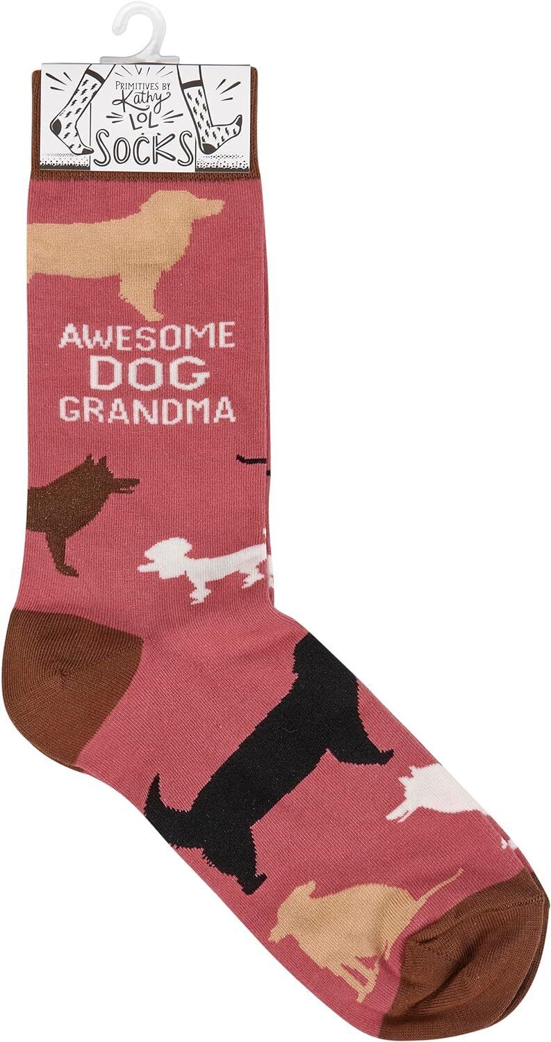 Primitives by Kathy Socks - Awesome Dog Grandma Socks, One Size, Unisex