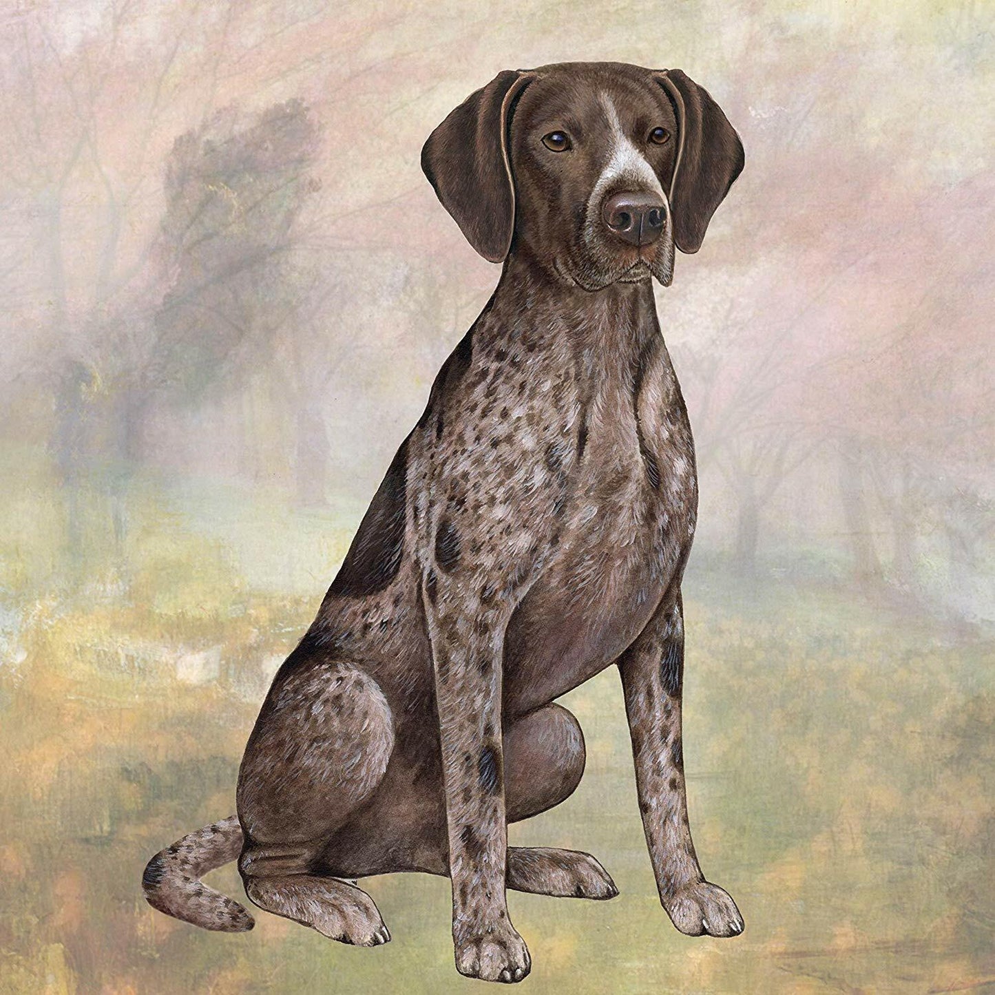 German Shorthair Pointer Tabletop Drink Coaster (1)