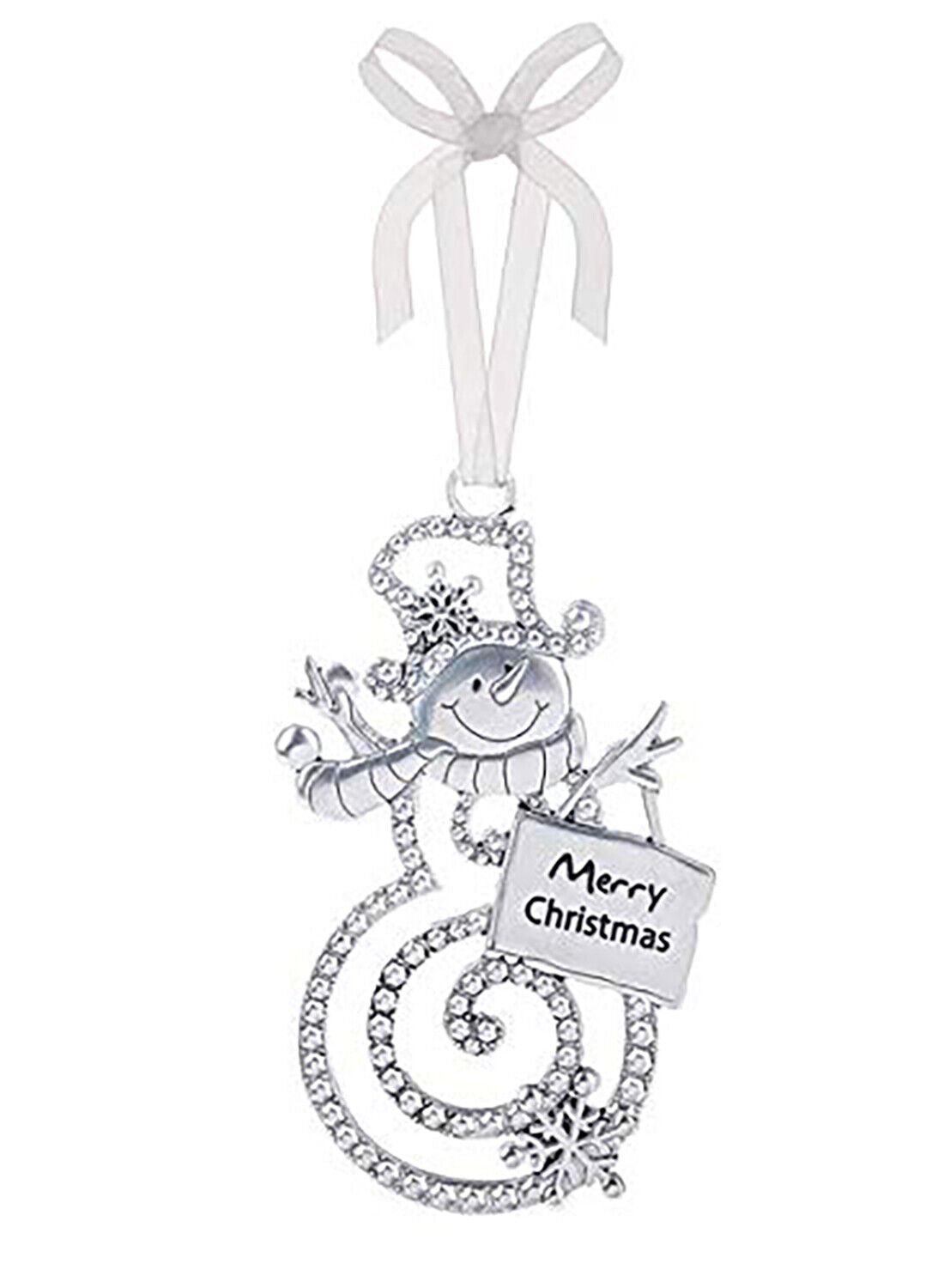 Ganz Ornament - Merry Christmas - Silver