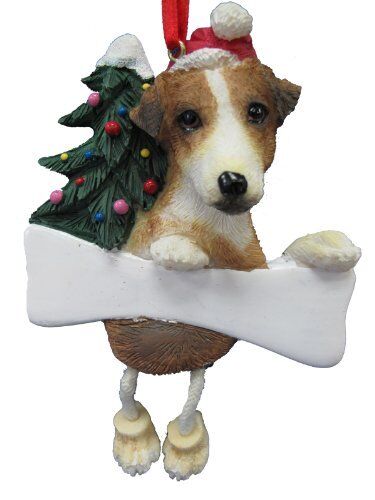 Jack Russell Ornament with "Dangling Legs" Hand Painted and Easily Personalized