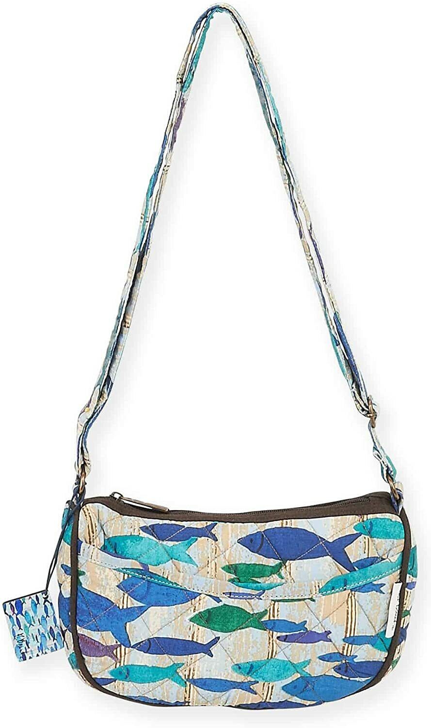 Paul Brent Fish School Small Crossbody Handbag, 9.5x 2.5x 5.5