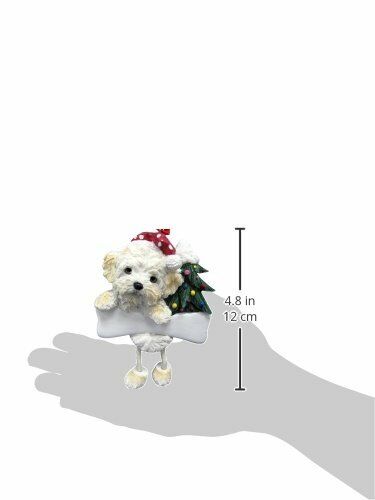 Shihpoo Ornament with "Dangling Legs" Hand Painted and Easily Personalized
