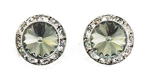 Finishing Touch Large Crystal Stone Show Earrings Black Diamond - Silver Finish