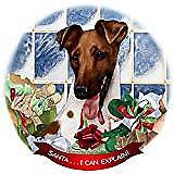 Fox Terrier Brown/White Dog Porcelain Ornament Pet Gift 'Santa. I Can Explain!'