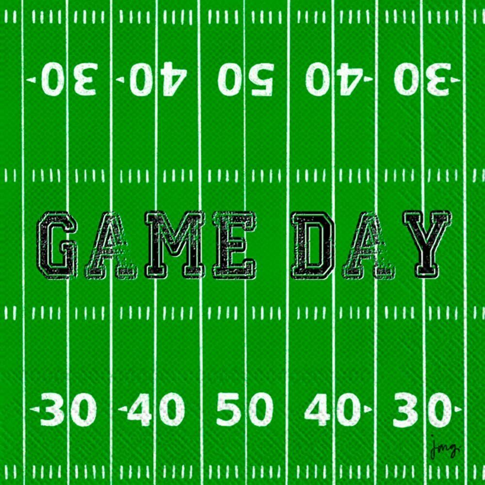 Boston International 5 x 5 in. Paper Cocktail Napkin Game Day Field - Pack of 20