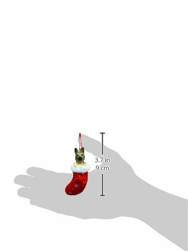 German Shepherd Christmas Stocking Ornament w "Santa's Little Pals" Hand Painted