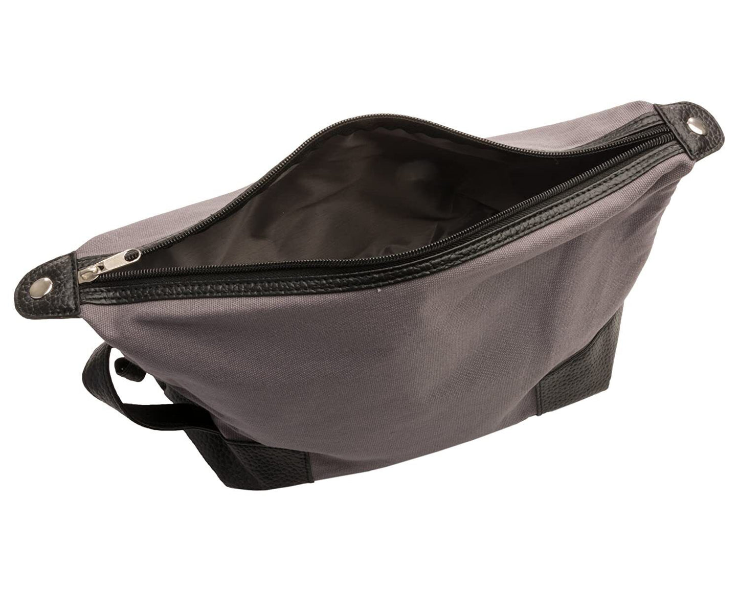 Mainstreet Collection Mens Canvas Dopp Kit Toiletry Bag, with Zipper (Gray)
