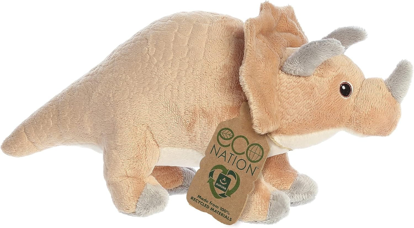 Aurora® Eco Nation™ Triceratops Stuffed Animal Toy Recycled Materials, 12.5"