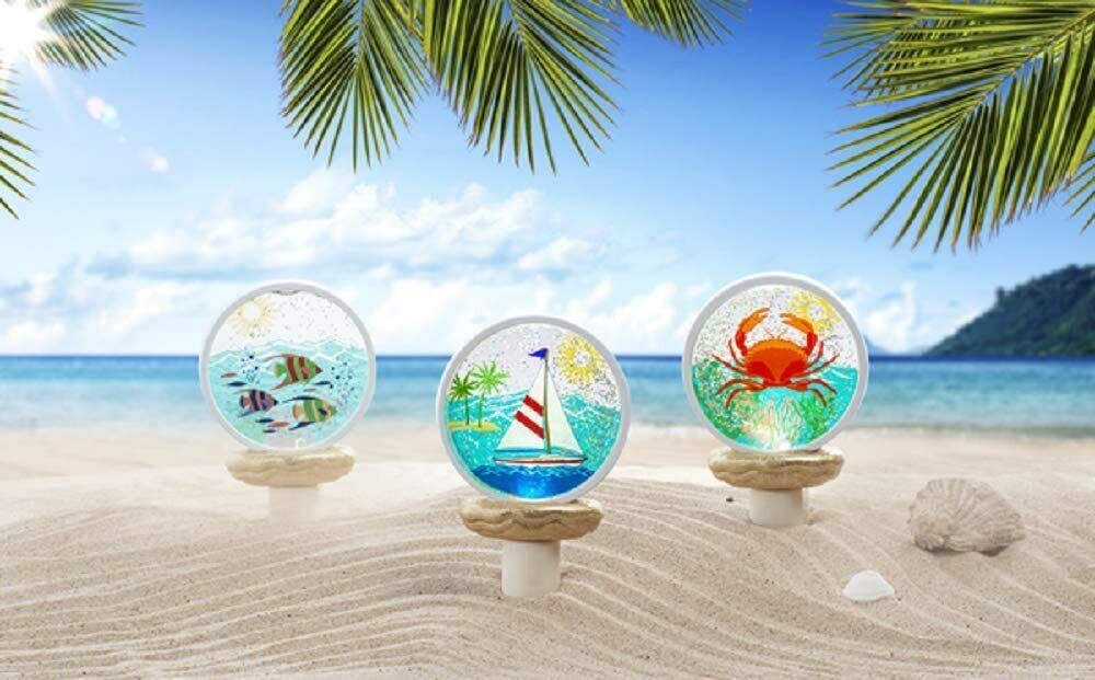 Ganz ME178415 Sailboat LED Shimmer Disk Night Light, 6.25-inch Height
