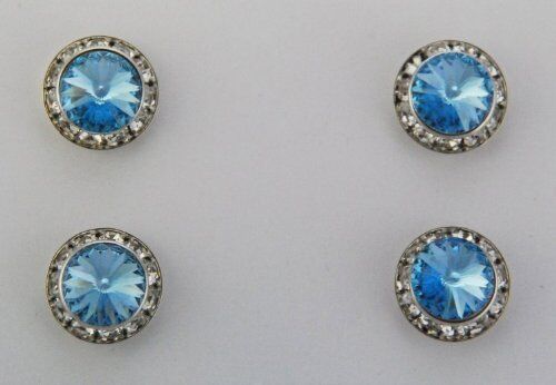 Finishing Touch Magnetic Tack Pin - Aqua Stone - Silver Finish