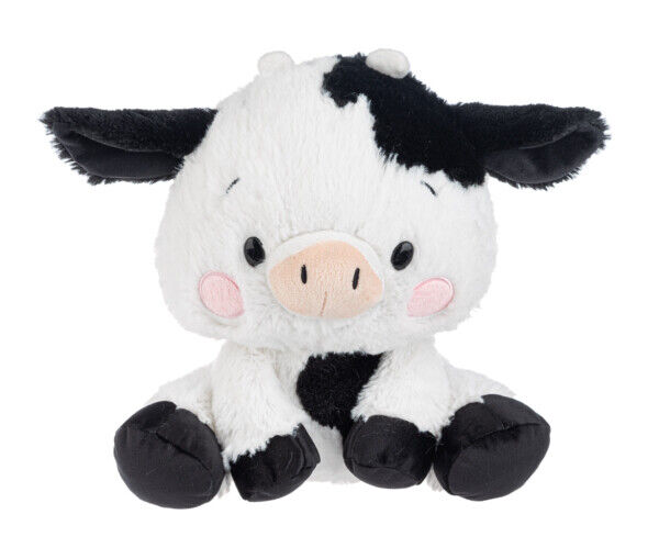 Ganz Nashies Black and White Cow Soft Plush Stuffed Animal Toy, 9"