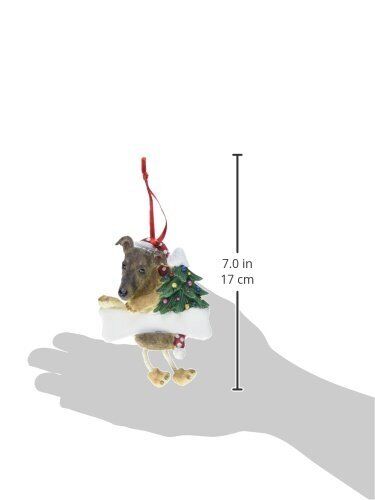 Greyhound Ornament Brindle "Dangling Legs" Hand Painted and Easily Personalized