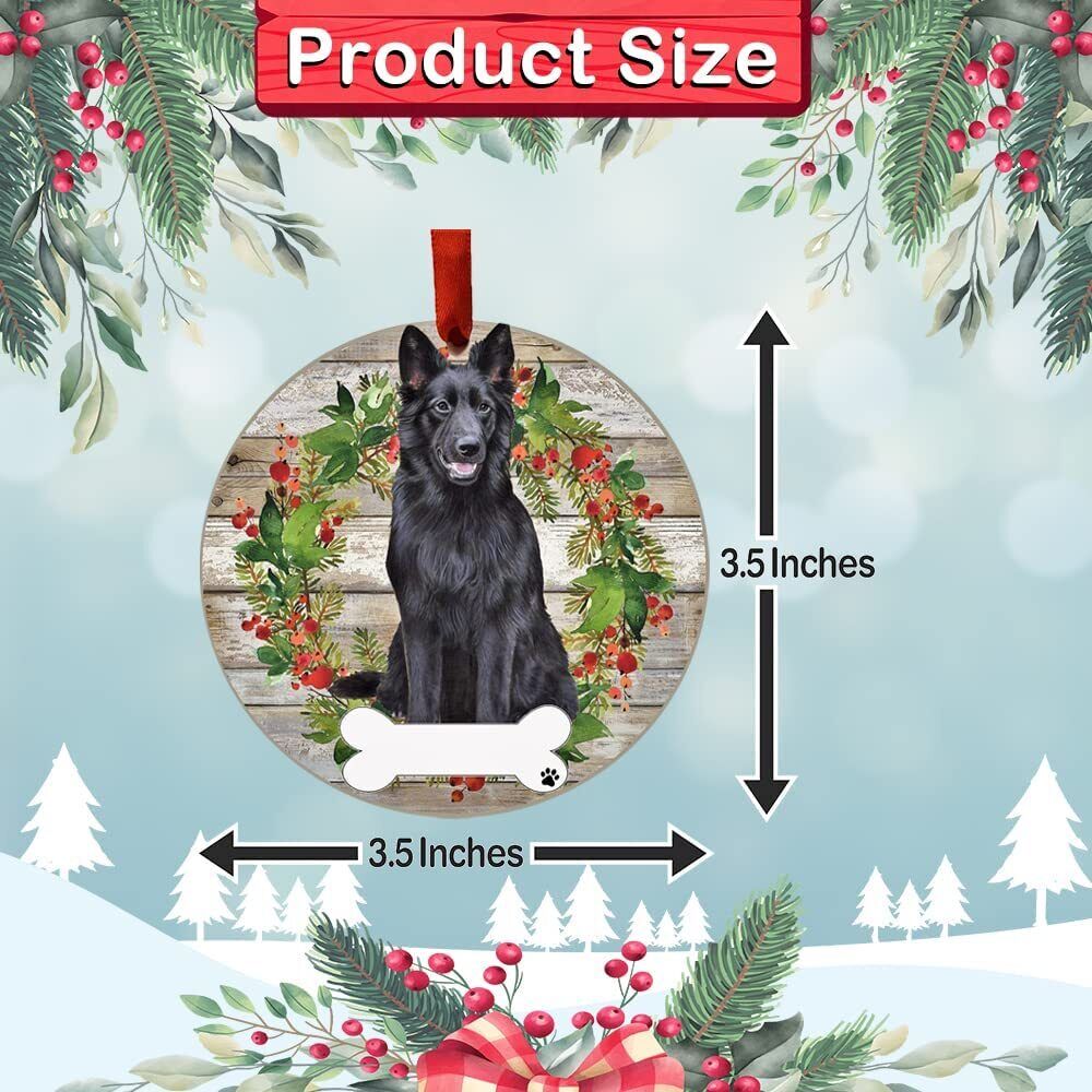 Black German Shepherd Ornament - E&S Pets - DIY Personalizable, Ceramic Round
