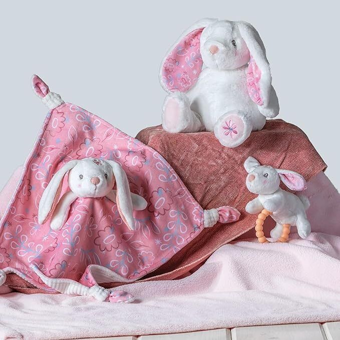 Mary Meyer Stuffed Animal Lovey Security Blanket, 13 x 13-Inches, Bella Bunny