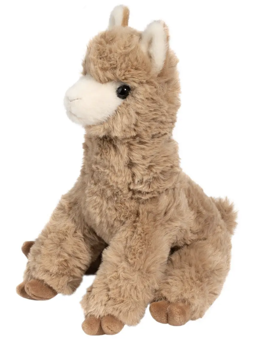 Douglas Pete Alpaca Plush Stuffed Animal Toy, 9" tall sitting