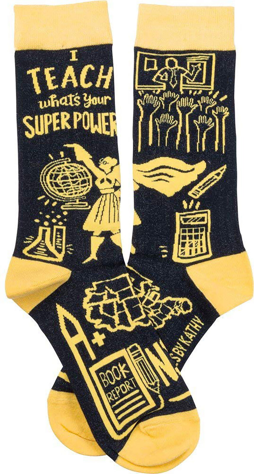 Primitives by Kathy 36270 Novelty Socks, One Size Fits Most, I Teach