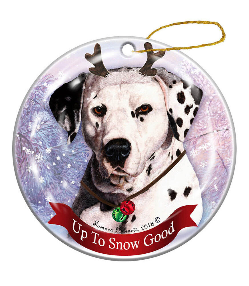 Holiday Pet Gifts Dalmatian Dog Porcelain Christmas Ornament