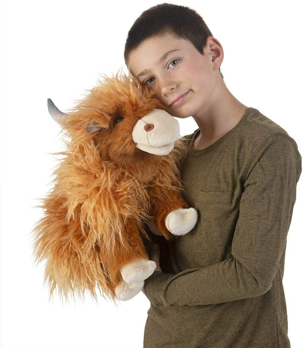 Folkmanis Highland Cow Hand Puppet, 16"
