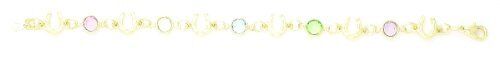 Finishing Touch Horseshoe Bracelet w/ Assorted Pastel CZ Stones