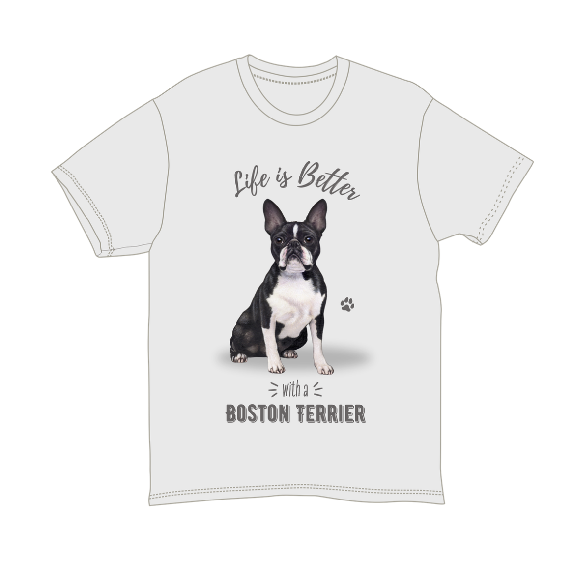Boston Terrier Unisex 100% Cotton T-Shirt - Super Soft & Comfortable, Medium