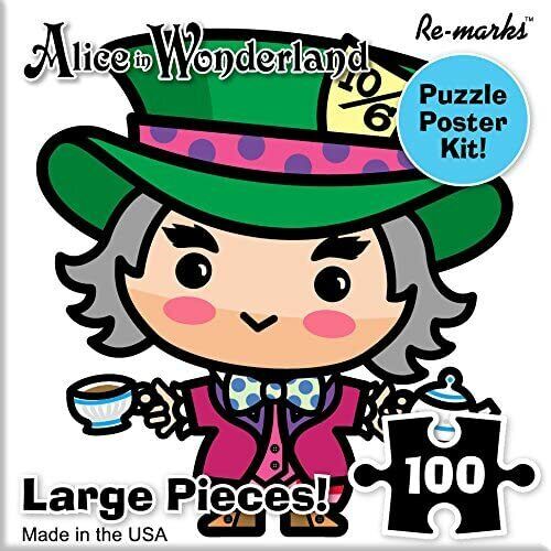 Re-marks Alice in Wonderland 100 Large Piece Puzzle Cube - Mad Hatter