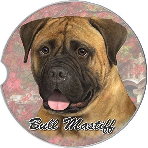 ES Pets Absorbent Stoneware Car Cup Holder Coaster, Bullmastiff
