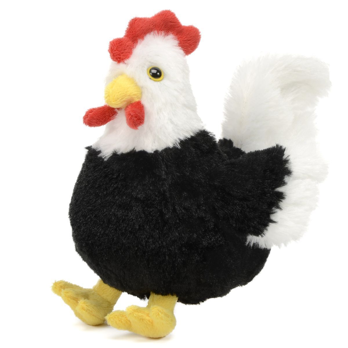 Unipak 1133HSP Black and White Hen Plush Stuffed Animal Toy 7"
