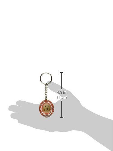 Yellow Labradoodle Key Chain Spinning Pet Key Chains Double Sided Spinning