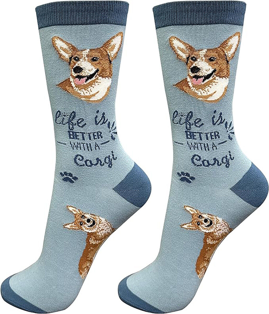 E&S Pets Pet Lover Socks, Life is Better with a Corgi, One size fits most