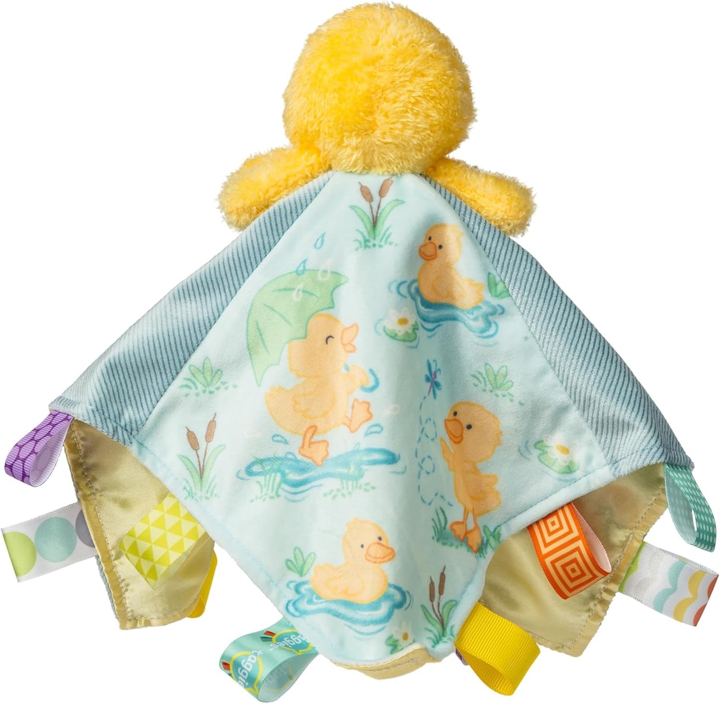 Taggies Stuffed Animal Plush Character Blanket, 13 x 13-In, Yellow Dunkin Duck