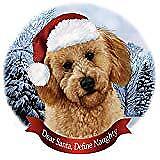 Holiday Pet Gifts Red Labradoodle Dog Santa Hat Porcelain Ornament