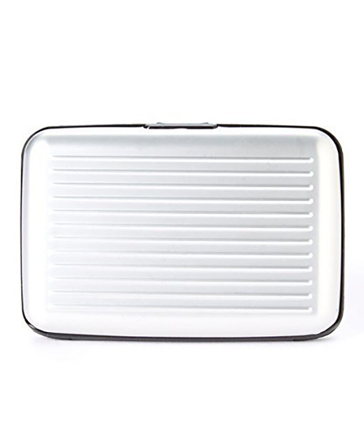 Stylish Metallic Brushed Silver Armored Credit Card RFID Block Wallet