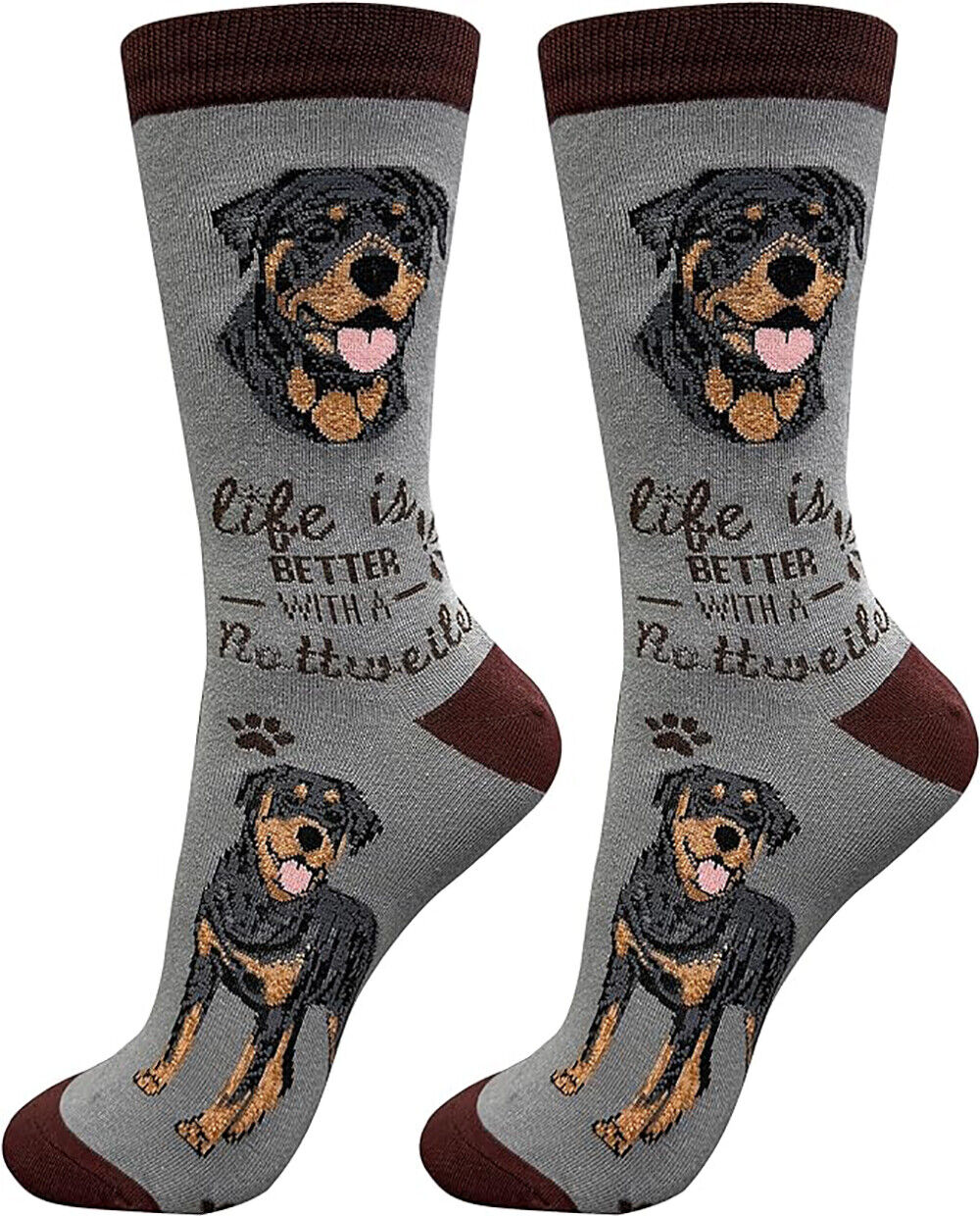 E&S Pets Pet Lover Socks, Life is Better with a Rottweiler, One size fits most