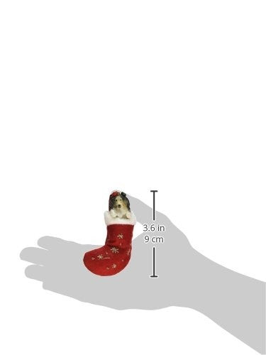 Collie Christmas Stocking Ornament with "Santa's Little Pals" Hand Painted