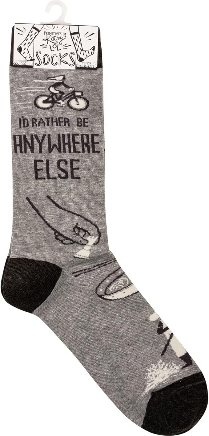 Primitives by Kathy - I'd Rather Be Anywhere Else Unisex Socks, One Size