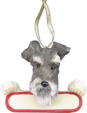 E&S Pets Santa's Pals Schnauzer Uncropped Ornament