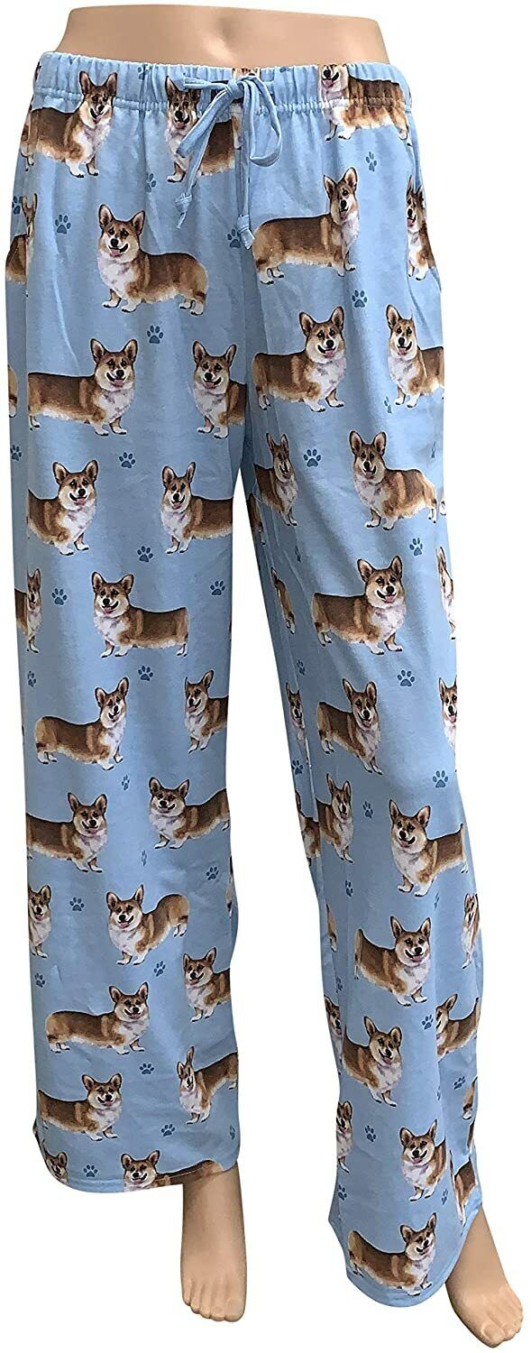 Corgi Unisex Lightweight Cotton Blend Pajama Bottoms- Medium